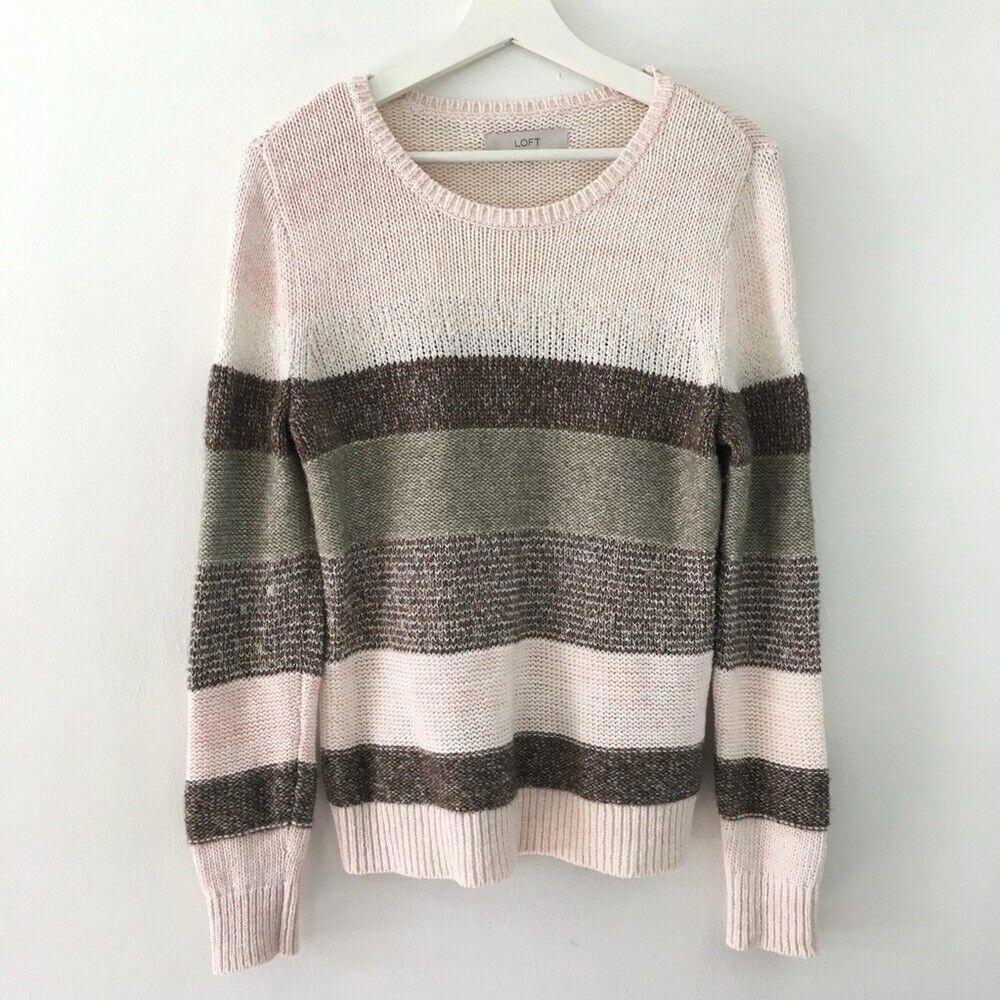 LOFT Women’s Striped Multicolor Long Sleeve Sweater Size M ...